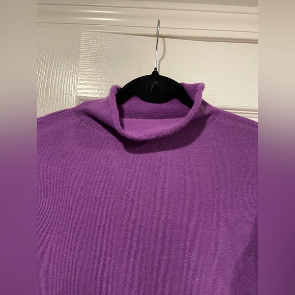 French Connection Size S Purple Rolled Mock Neck Long Sleeve Pullover Sweater - Picture 4 of 11